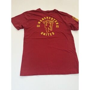 adidas Manchester United Soccer T-Shirt Shirt, Size S, Red/Yellow Colors